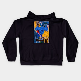 Uncover the Quirkiness - A MaleMask NFT with DoodleEye Color and Street Art Background Kids Hoodie